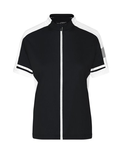 T-shirt da ciclismo donna zip intera Black