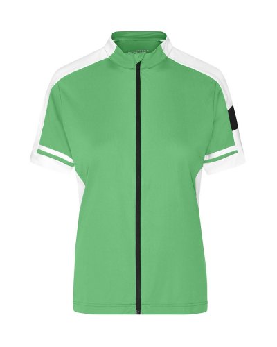 T-shirt da ciclismo donna zip intera Green