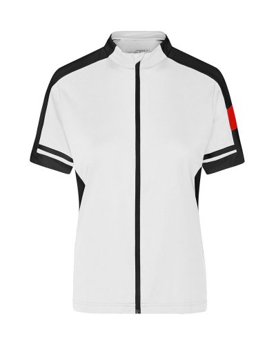 T-shirt da ciclismo donna zip intera White