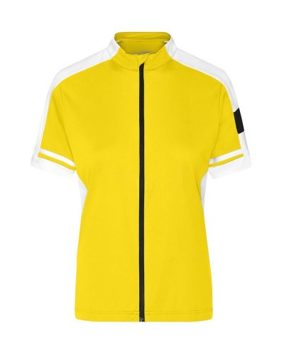 T-shirt da ciclismo donna zip intera Sun-yellow