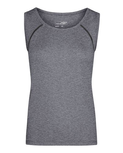 Canotta donna per fitness e sport Black-melange/black