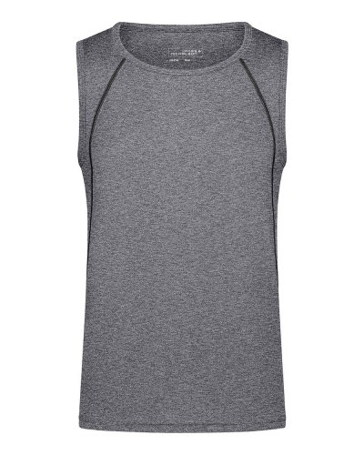 Canotta uomo per fitness e sport Black-melange/black
