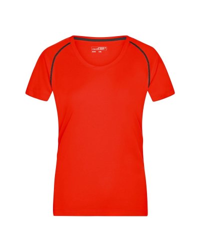 T-Shirt donna per fitness e sport Bright Orange / Black