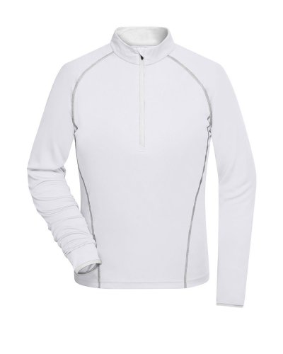 T-shirt donna maniche lunghe per fitness e sport White/silver