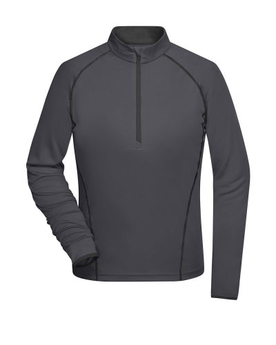 T-shirt donna maniche lunghe per fitness e sport Titan / Black