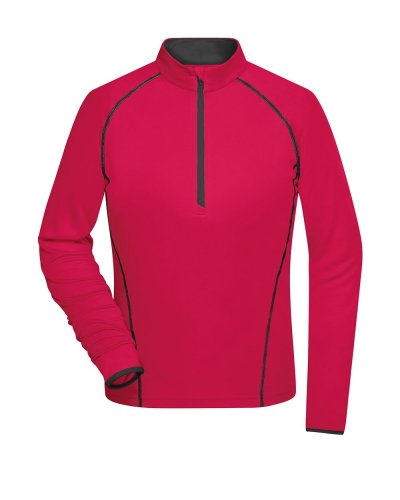 T-shirt donna maniche lunghe per fitness e sport Bright-pink/titan