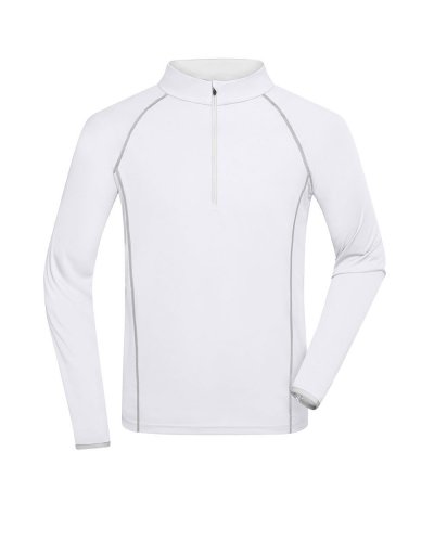Men's Sportsshirt Longsleeve White/silver