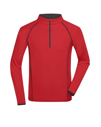 Men's Sportsshirt Longsleeve Red/Black