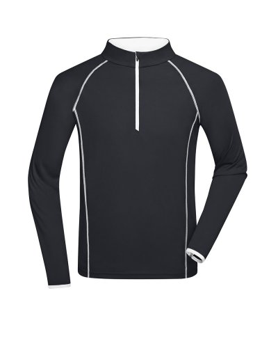 Men's Sportsshirt Longsleeve Black/White