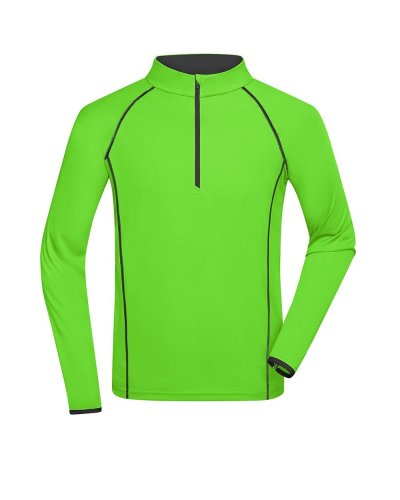 Men's Sportsshirt Longsleeve Bright Green / Black