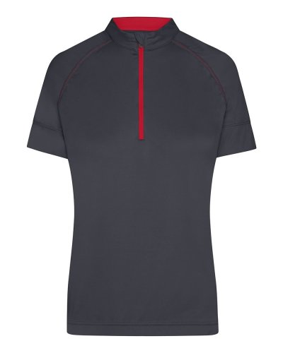 T-shirt donna biking mezza zip Titan/tomato