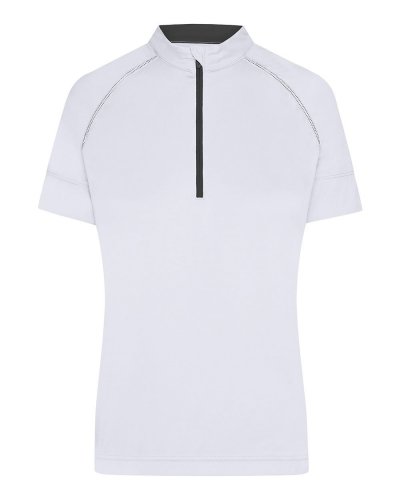 T-shirt donna biking mezza zip White/Black