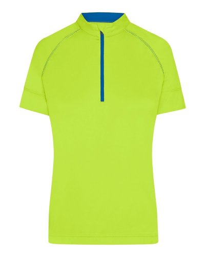 T-shirt donna biking mezza zip Bright Yellow / Bright Blue