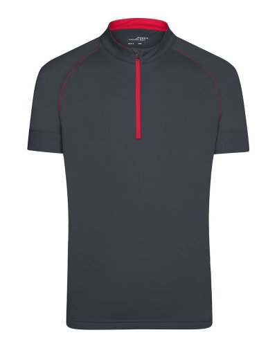 T-shirt uomo biking mezza zip Titan/tomato