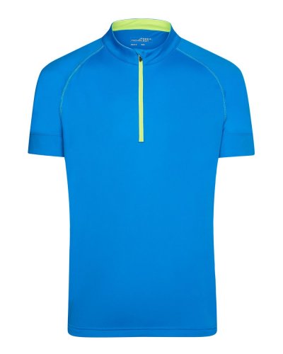 T-shirt uomo biking mezza zip Bright Blue / Bright Yellow
