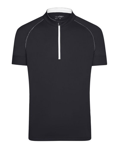 T-shirt uomo biking mezza zip Black/White
