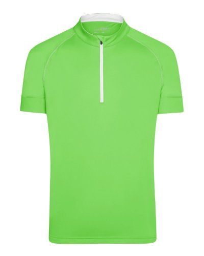 T-shirt uomo biking mezza zip Bright-green/white