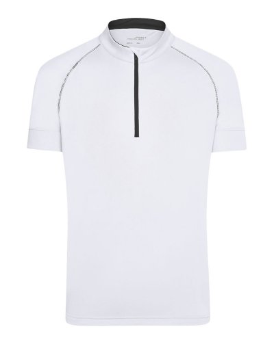 T-shirt uomo biking mezza zip White/Black