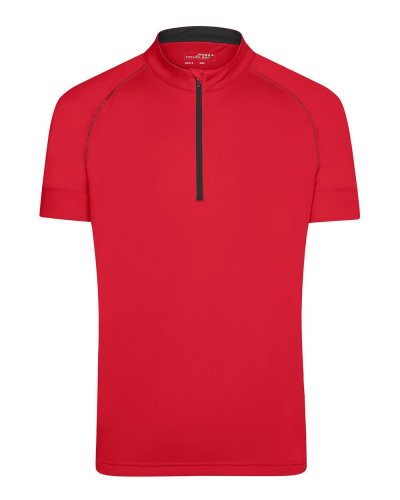 T-shirt uomo biking mezza zip Tomato/black