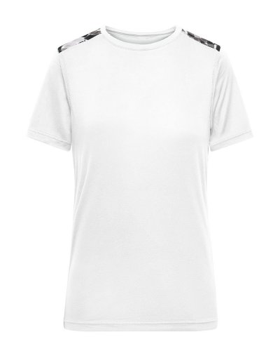 Ladies' Sports Shirt white/black-printed