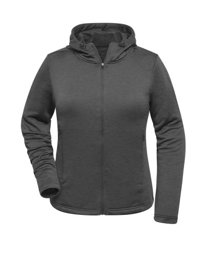 Ladies' Sports Zip Hoodie Dark-Melange