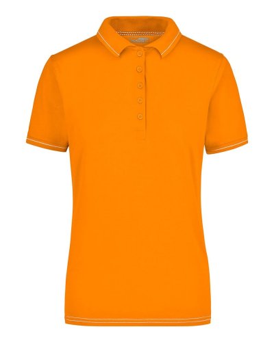 Polo donna con righe a contrasto - James & Nicholson Orange/White