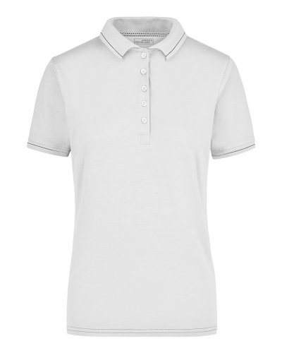 Polo donna con righe a contrasto - James & Nicholson White/Black