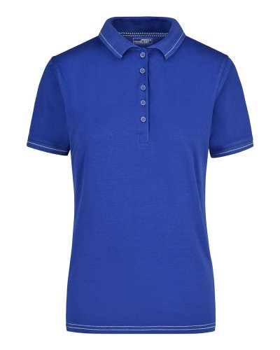 Polo donna con righe a contrasto - James & Nicholson Royal/White