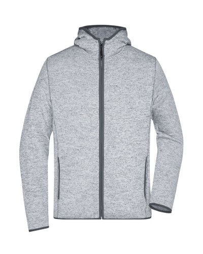 Men's Knitted Fleece Hoody Light-melange/carbon