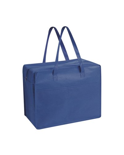 Borsa shopping con soffietto Shop Box Blu