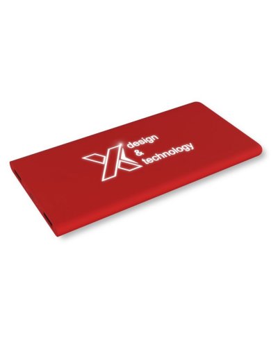 Power bank luminoso SCX.design P15 da 5000 mAh Rosso / Solido Bianco