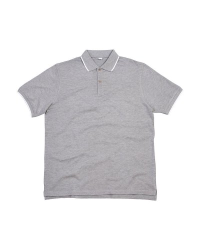 The Tipped Polo Heather grey melange/white