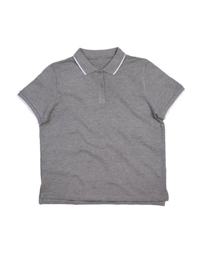 Polo donna Tipped Heather grey melange/white