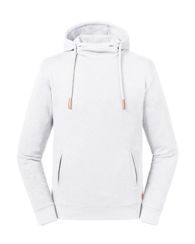 Felpa a collo alto con cappuccio Pure Organic Bianco