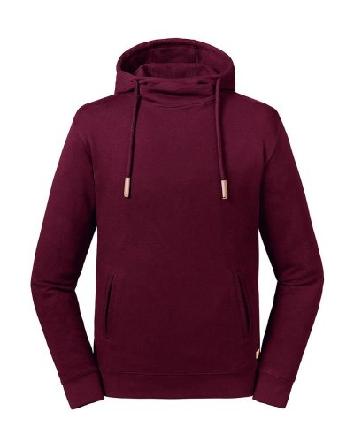 Felpa a collo alto con cappuccio Pure Organic Burgundy
