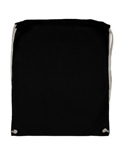 Zainetto con coulisse in cotone organico Black