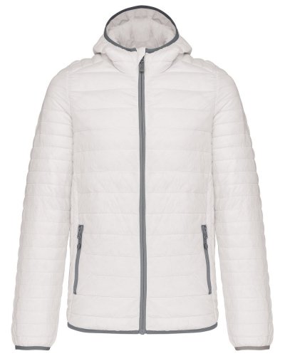 Piumino uomo leggero con cappuccio White