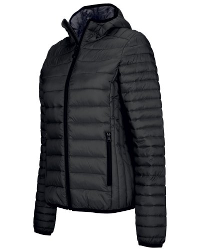 Piumino donna leggero con cappuccio Black