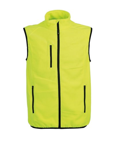 Gilet in micropile antipilling Praga Yellow Fluo