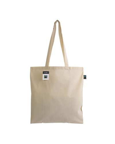 Shopper in cotone manici lunghi e soffietto 140 gr