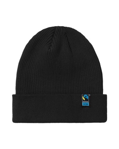 Knit Beanie con risvolto Black