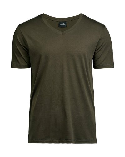 T-shirt scollo a V Luxury Dark Olive