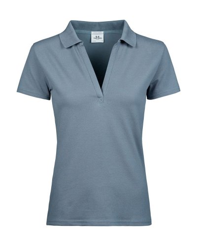 Polo donna scollo a V Luxury Stretch Flintstone