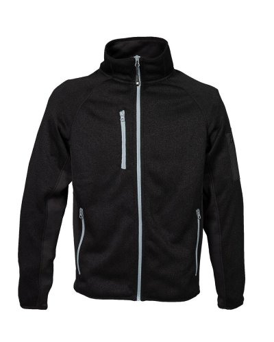 Pile in maglia elasticizzato con zip intera Monviso Man Black