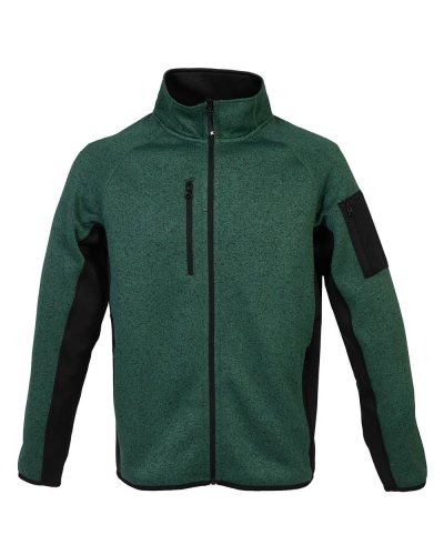 Pile in maglia elasticizzato con zip intera Monviso Man Green