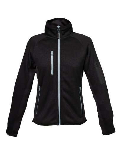Pile in maglia elasticizzato con zip intera Monviso Lady Black