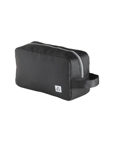 Beauty case in RPET effetto melange Nero