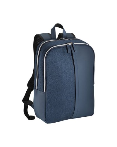Zaino porta PC in ecopelle e policotone Blu scuro