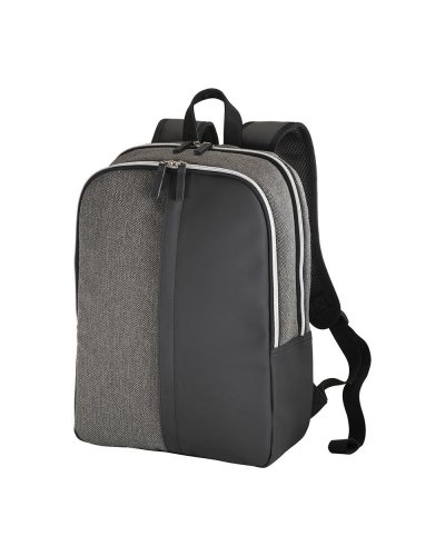 Zaino porta PC in ecopelle e policotone Grigio/Nero