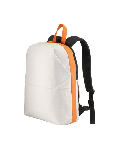 Zaino porta PC in Canvas con inserti in ecopelle ad alta visibilita Grigio/Arancio